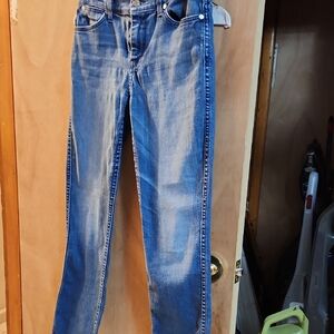 7 For All Mankind Women's Straight Leg Blue Jeans